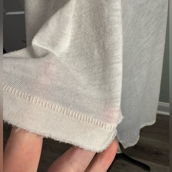 We the free free people cream raw hem scoop neck tee - Picture 3 of 8